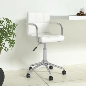 Silla de oficina giratoria de cuero sintético blanco de vidaXL, Sillas de oficina - Ref: Foro24-334811, Precio: 97,02 €, Desc...