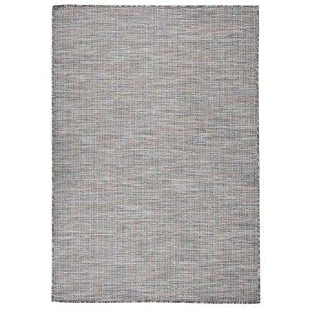 Alfombra de exterior de tejido plano marrón y azul 160x230 cm de vidaXL, Alfombras - Ref: Foro24-340818, Precio: 61,75 €, Des...