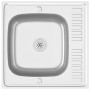 Fregadero de cocina con escurridor acero inox 600x600x155 mm de vidaXL, Fregaderos - Ref: Foro24-147231, Precio: 83,83 €, Des...