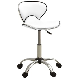 Silla de oficina de cuero sintético blanco de vidaXL, Sillas de oficina - Ref: Foro24-3088625, Precio: 83,62 €, Descuento: %