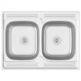Fregadero de cocina doble seno acero inoxidable 800x600x155 mm de vidaXL, Fregaderos - Ref: Foro24-147235, Precio: 142,19 €, ...