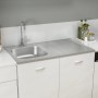 Fregadero de cocina con escurridor acero inox 1000x600x155 mm de vidaXL, Fregaderos - Ref: Foro24-147237, Precio: 176,44 €, D...