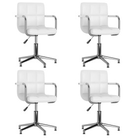 Sillas de comedor giratorias 4 unidades cuero sintético blanco de vidaXL, Sillas de comedor - Ref: Foro24-3088072, Precio: 29...