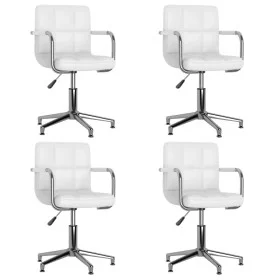 Sillas de comedor giratorias 4 unidades cuero sintético blanco de vidaXL, Sillas de comedor - Ref: Foro24-3088072, Precio: 29...