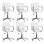 Sillas de comedor giratorias 6 unidades cuero sintético blanco de vidaXL, Sillas de comedor - Ref: Foro24-3088082, Precio: 44...