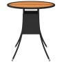 Mesa de comedor de jardín ratán sintético acacia negro Ø 70 cm en Mesas de jardín | Comprar online en Foru.es