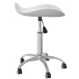 Taburete de salón de belleza de cuero sintético blanco de vidaXL, Sillas de peluquería - Ref: Foro24-323683, Precio: 57,03 €,...