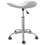 Taburete de salón de belleza de cuero sintético blanco de vidaXL, Sillas de peluquería - Ref: Foro24-323683, Precio: 57,03 €,...