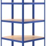 Estantería esquina 5 niveles madera contrachapada y acero azul de vidaXL, Estanterías industriales - Ref: Foro24-152873, Prec...