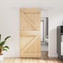 Puerta corredera con herrajes madera maciza de pino 90x210 cm de vidaXL, Puertas - Ref: Foro24-3203007, Precio: 189,34 €, Des...