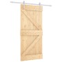 Puerta corredera con herrajes madera maciza de pino 90x210 cm de vidaXL, Puertas - Ref: Foro24-3203007, Precio: 189,34 €, Des...