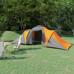Tienda de campaña 6 personas tela gris y naranja de vidaXL, Tiendas de campaña - Ref: Foro24-93186, Precio: 140,77 €, Descuen...