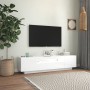 Mueble de TV con luces LED blanco brillante 160x35x40 cm de vidaXL, Muebles TV - Ref: Foro24-804433, Precio: 156,84 €, Descue...