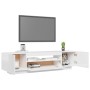 Mueble de TV con luces LED blanco brillante 160x35x40 cm de vidaXL, Muebles TV - Ref: Foro24-804433, Precio: 156,84 €, Descue...