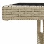 Mesa de comedor de jardín ratán sintético y vidrio beige en Mesas de jardín | Comprar online en Foru.es