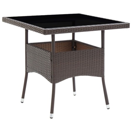 Mesa de comedor de jardín ratán sintético marrón en Mesas de jardín | Comprar online en Foru.es