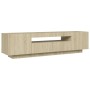Mueble de TV con luces LED roble Sonoma 160x35x40 cm de vidaXL, Muebles TV - Ref: Foro24-804430, Precio: 110,11 €, Descuento: %