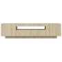 Mueble de TV con luces LED roble Sonoma 160x35x40 cm de vidaXL, Muebles TV - Ref: Foro24-804430, Precio: 110,11 €, Descuento: %