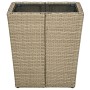 Mesa de centro de ratán PE vidrio templado beige 41,5x41,5x44cm en Mesas de jardín | Comprar online en Foru.es