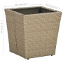 Mesa de centro de ratán PE vidrio templado beige 41,5x41,5x44cm en Mesas de jardín | Comprar online en Foru.es