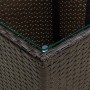 Mesa de centro ratán PE vidrio templado marrón 41,5x41,5x44cm en Mesas de jardín | Comprar online en Foru.es