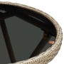Mesa de centro de ratán sintético y vidrio templado beige 60 cm en Mesas de jardín | Comprar online en Foru.es
