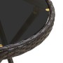Mesa de centro ratán sintético y vidrio templado marrón 60 cm en Mesas de jardín | Comprar online en Foru.es