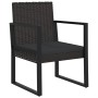 Juego de jardín con cojines 4 piezas ratán sintético negro de vidaXL, Sofás de exterior - Ref: Foro24-319199, Precio: 222,69 ...