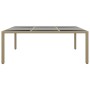 Mesa jardín vidrio templado ratán sintético beige 200x150x75 cm en Mesas de jardín | Comprar online en Foru.es