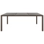 Mesa de jardín superficie de vidrio ratán marrón 200x150x75 cm en Mesas de jardín | Comprar online en Foru.es