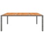 Mesa de jardín madera acacia ratán sintético gris 200x150x75 cm en Mesas de jardín | Comprar online en Foru.es
