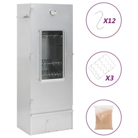 Horno ahumador astillas madera acero galvanizado 44,5x29x110 cm de vidaXL, Barbacoas - Ref: Foro24-364743, Precio: 175,84 €, ...