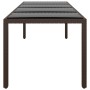Mesa de jardín superficie de vidrio ratán sintético marrón en Mesas de jardín | Comprar online en Foru.es