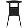 Mesa de jardín vidrio templado ratán sintético negro Ø60x75 cm en Mesas de jardín | Comprar online en Foru.es