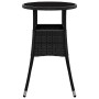 Mesa de jardín vidrio templado ratán sintético negro Ø60x75 cm en Mesas de jardín | Comprar online en Foru.es