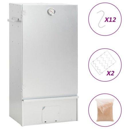 Horno ahumador astillas madera acero galvanizado 44,5x29x83 cm de vidaXL, Barbacoas - Ref: Foro24-364746, Precio: 137,34 €, D...