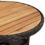 Mesa de jardín madera acacia y ratán sintético negro Ø60x75 cm en Mesas de jardín | Comprar online en Foru.es