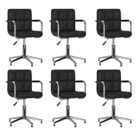 Sillas de comedor giratorias 6 unidades cuero sintético negro de vidaXL, Sillas de comedor - Ref: Foro24-3088083, Precio: 431...