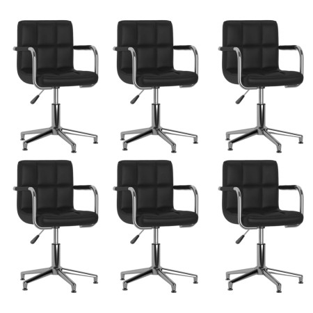 Sillas de comedor giratorias 6 unidades cuero sintético negro de vidaXL, Sillas de comedor - Ref: Foro24-3088083, Precio: 439...