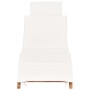 Tumbona plegable con cojín blanco crema madera maciza de teca en Tumbonas | Comprar online en Foru.es