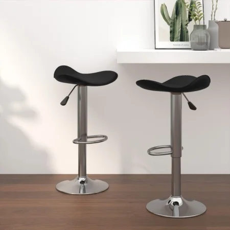Taburete de cocina 2 uds acero cromado cuero artificial negro de vidaXL, Taburetes de cocina - Ref: Foro24-335090, Precio: 96...