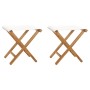 Sillas plegables 2 uds madera maciza de teca tela blanco crema en Sillas de jardín | Comprar online en Foru.es