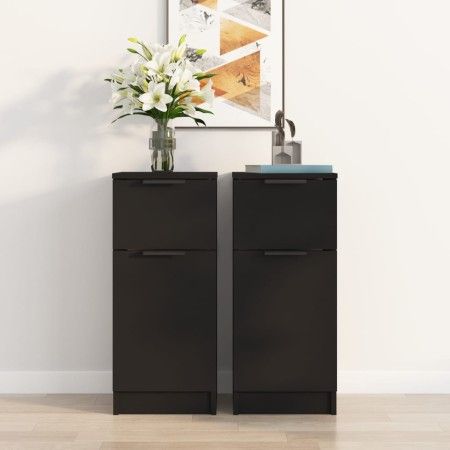 Aparador de madera contrachapada negro 30x30x70 cm de vidaXL, Aparadores - Ref: Foro24-811118, Precio: 112,51 €, Descuento: %