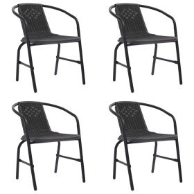Sillas de jardín 4 unidades ratán plástico y acero 110 kg en Sillas de jardín | Comprar online en Foru.es