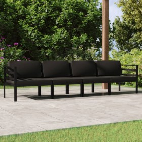 Set muebles de jardín 4 pzas y cojines aluminio gris antracita en Conjuntos de jardín | Comprar online en Foru.es