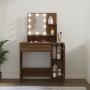 Tocador con LED roble marrón 86,5x35x136 cm de vidaXL, Tocadores para dormitorios - Ref: Foro24-820486, Precio: 98,77 €, Desc...