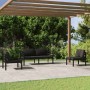 Set muebles de jardín 4 pzas y cojines aluminio gris antracita en Conjuntos de jardín | Comprar online en Foru.es