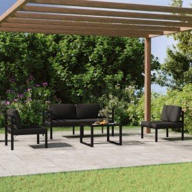 Set muebles de jardín 5 pzas y cojines aluminio gris antracita en Conjuntos de jardín | Comprar online en Foru.es