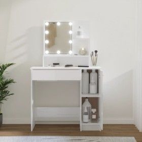 Tocador con LED blanco brillante 86,5x35x136 cm de vidaXL, Tocadores para dormitorios - Ref: Foro24-808816, Precio: 101,95 €,...