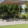 Set muebles de jardín 6 pzas y cojines aluminio gris antracita en Conjuntos de jardín | Comprar online en Foru.es